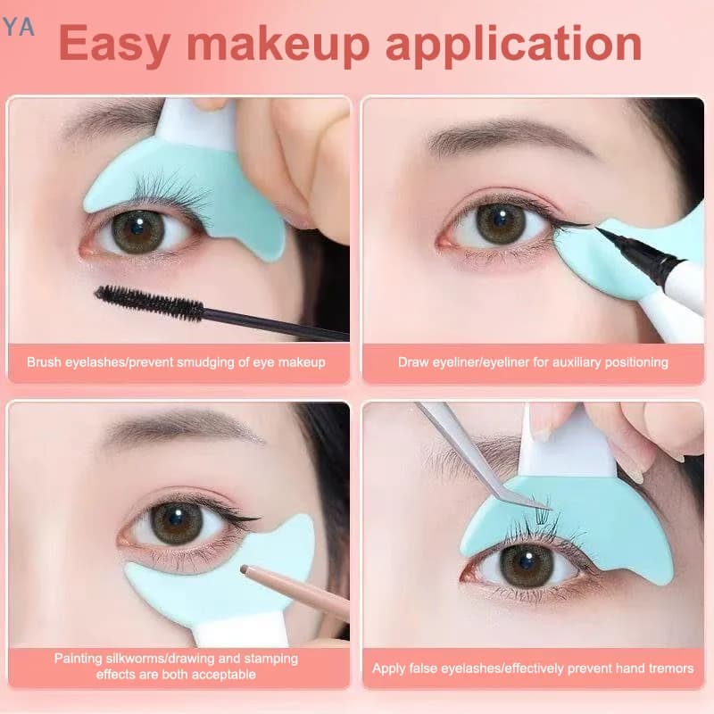 YA 5 Pieces Silicone Multifunction Application for Eyeliner and Mascara, Eyeliner Tool, Eyelet Protective Shield