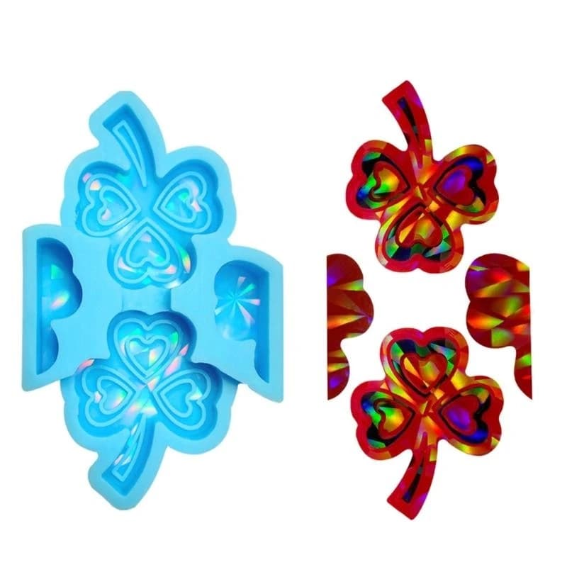 Silicone Epoxy Resin Casting Mold Light and Clover Molds for Straws Decor