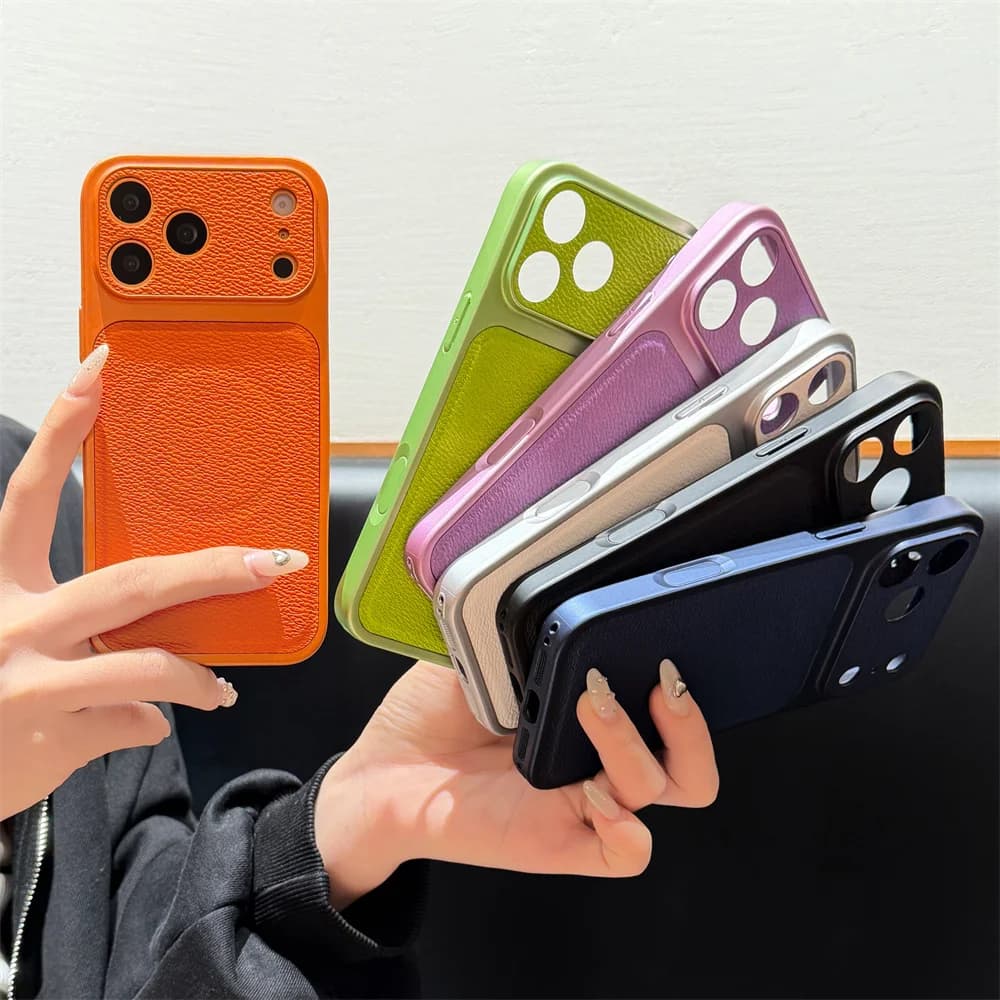 Custodia per telefono magnetica Magsafe in pelle PU di lusso con grana litchi per iPhone 17 Pro Max 16 Plus 15 14 13, cover posteriore con finestra grande