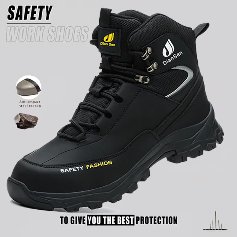 Scarpe da Lavoro da Uomo con Punta in Acciaio, Stivali Antiperforazione e Antischiacciamento, Scarpe di Sicurezza Impermeabili, Stivali da Escursionismo Indistruttibili, Calzature Protettive