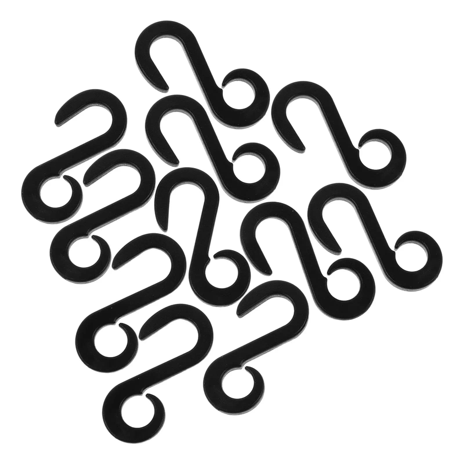 100pcs Plastic Snap Hook Clips Camping Tent Rope Buckles S-Shaped Buckles For Cargo Nets Tent Rope Fasteners