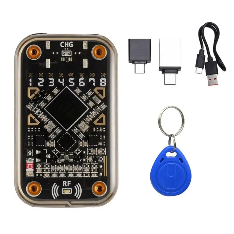 Emulatore di smart card senza contatto ABZZ-Chameleon Ultra, lettore di chip RFID + portachiavi T5577 compatibile con NFC Read Writer