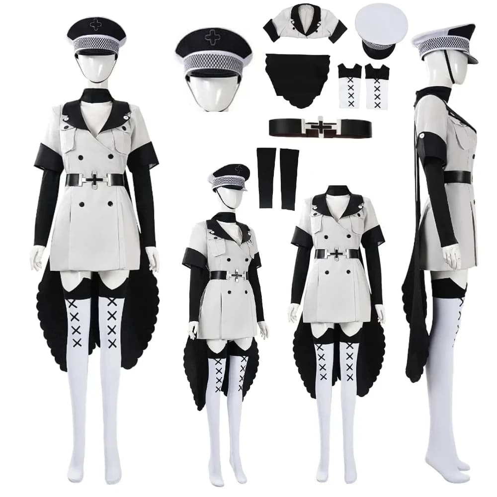 Anime Akame Ga Kill Esdeath Cosplay Costumes Hat Cape Belt General Hunting Uniform Halloween Stage Performance Outfit Set