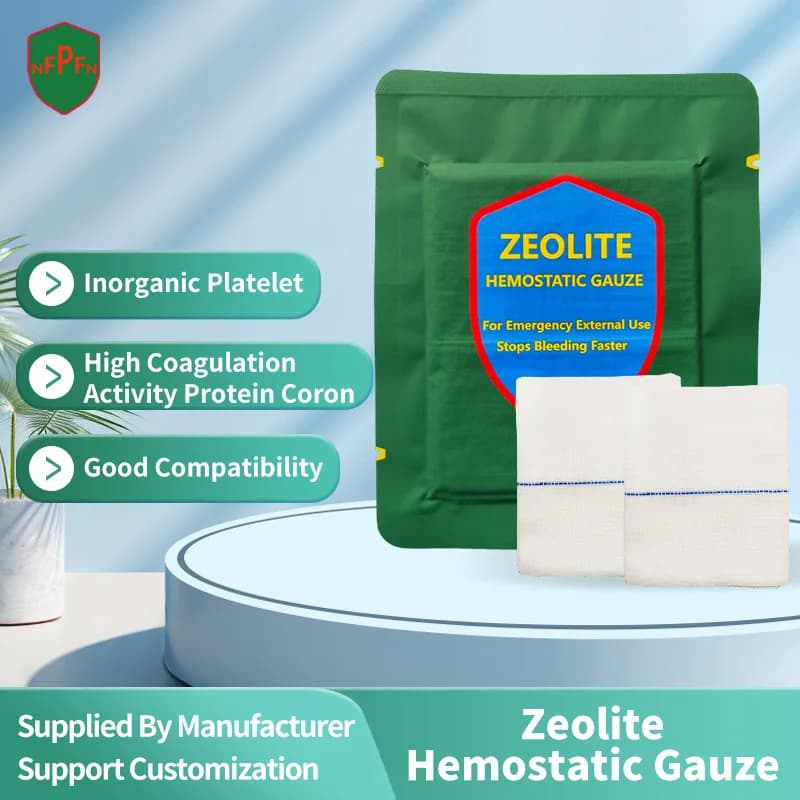 TCCC Tattico Zeolite Garza Emostatica Emergenza Esterna Vincolante Fasciatura Fissa Kit di Primo Soccorso Medicazione Medica per Ferite