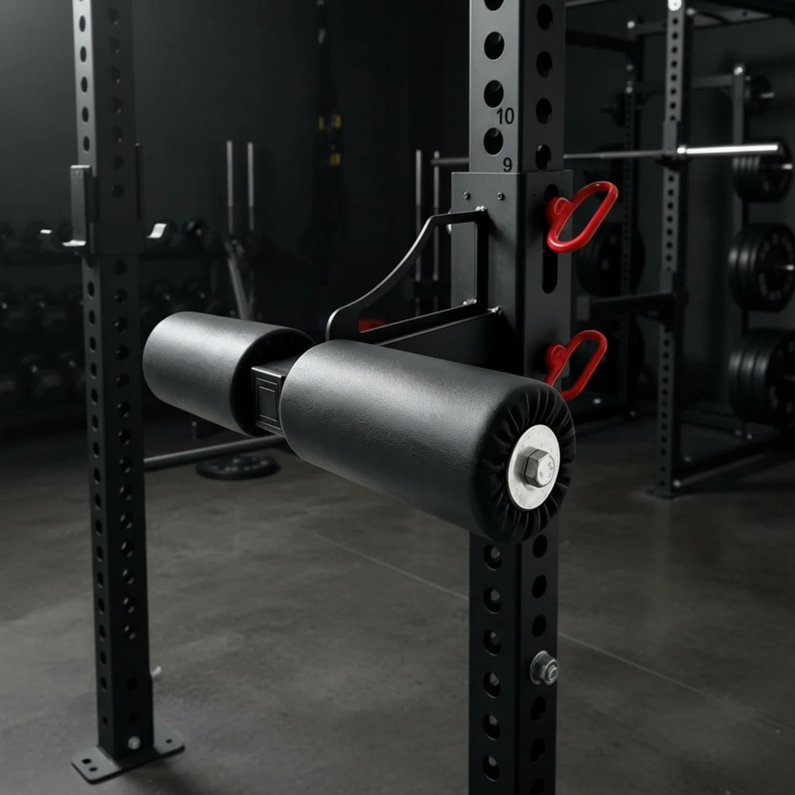 Squat Rack Leg Roller Comfortable Gym Rack Attachment with Foam Rollers Leg Roller Attachment Non-Slip Wear-Resistant