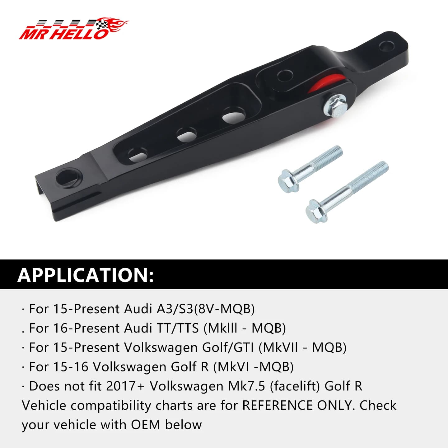 Replacement Spherical Pendulum Dogbone Mount Insert Billet 5Q0198037 For Audi A3 TT VW Golf GTI MQB