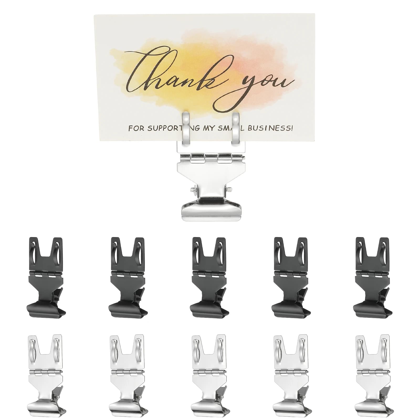 10-30Pcs Metal Merchandise Sign Clips Bendable Sign Holder Clip Rotatable Stand Label Display Rack Price Tag Clamps To Clip Card