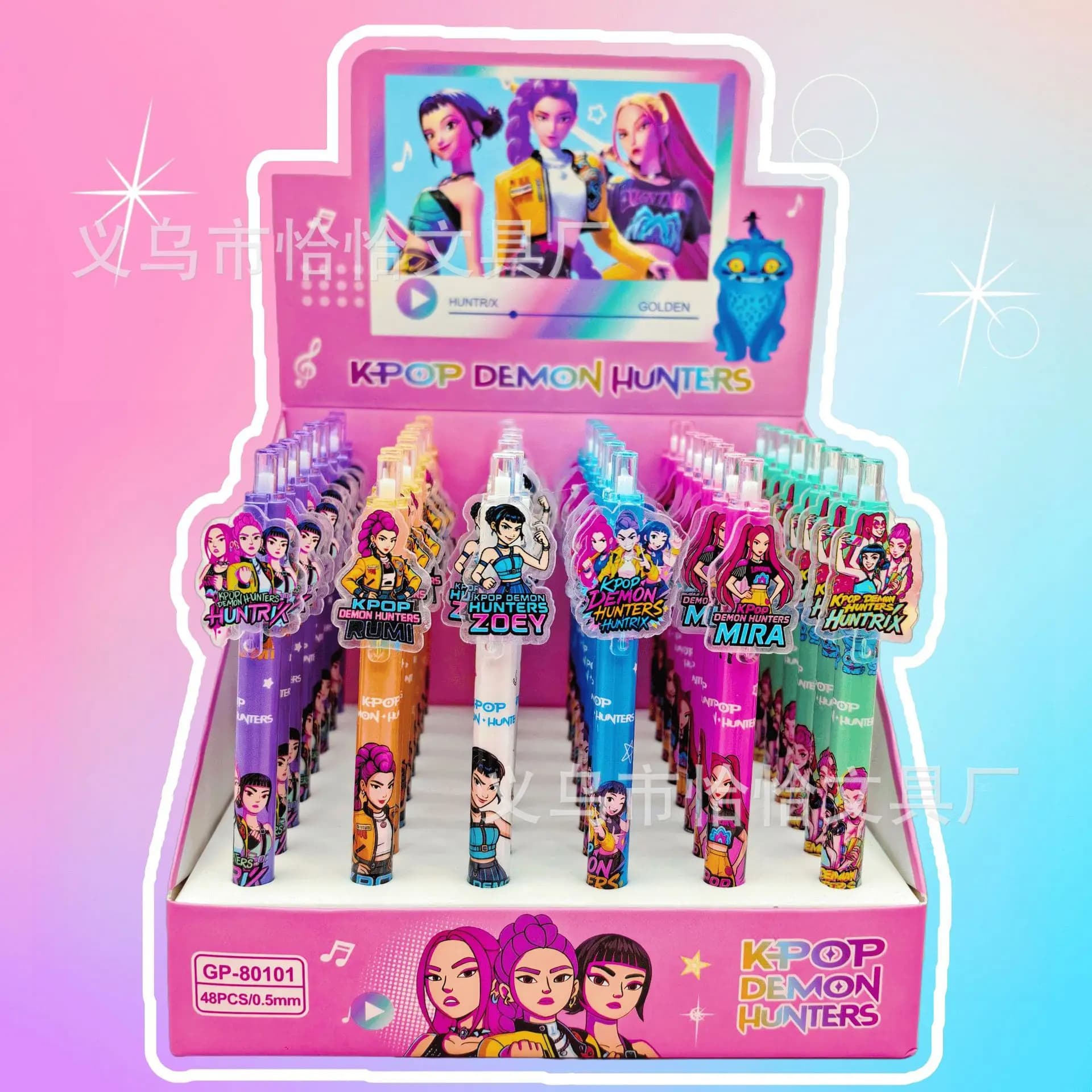 Penna Gel Kpop Demon Hunters, Cancelleria per Studenti e Ufficio, Penna a Sfera Cartoon 0.5mm Nera, Regalo Quotidiano per Ragazze
