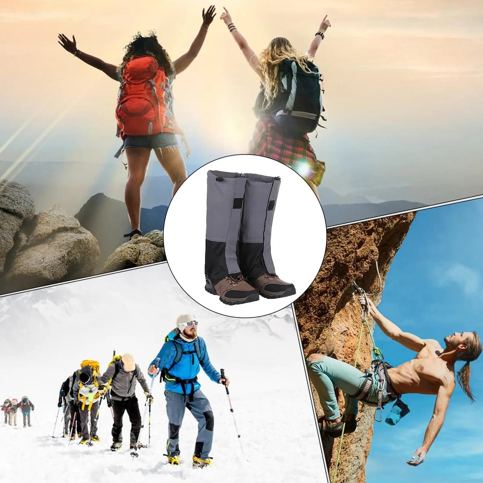 Ghette per scarpe Ghette regolabili impermeabili per stivali da trekking Protezione traspirante per la pioggia Caccia all'aperto Prato Alpinismo Inverno