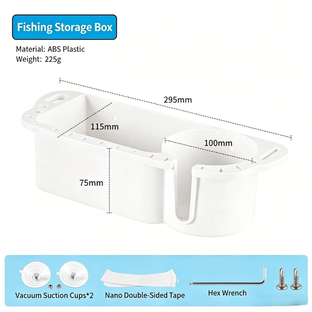 ABS Fishing Tackle Storage Box For Boat Yacht With Drain Holes And Mounting