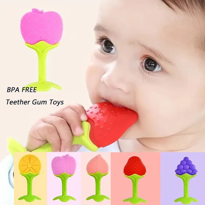 Dentizione Giocattolo Del Bambino Massaggiagengive In Silicone per I Denti Neonati Accessori Neonato Frutta Succhiare Giocattoli Da Masticare Per Il Neonato BPA-Fre Regalo