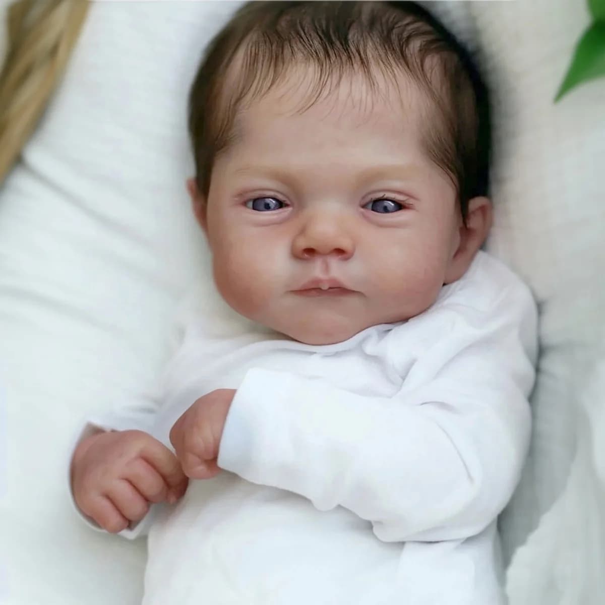 BZDOLL 48CM Reborn Doll, Cloth Body & Vinyl Limbs, 3D Skin with Veins, Handmade Gift for Kids