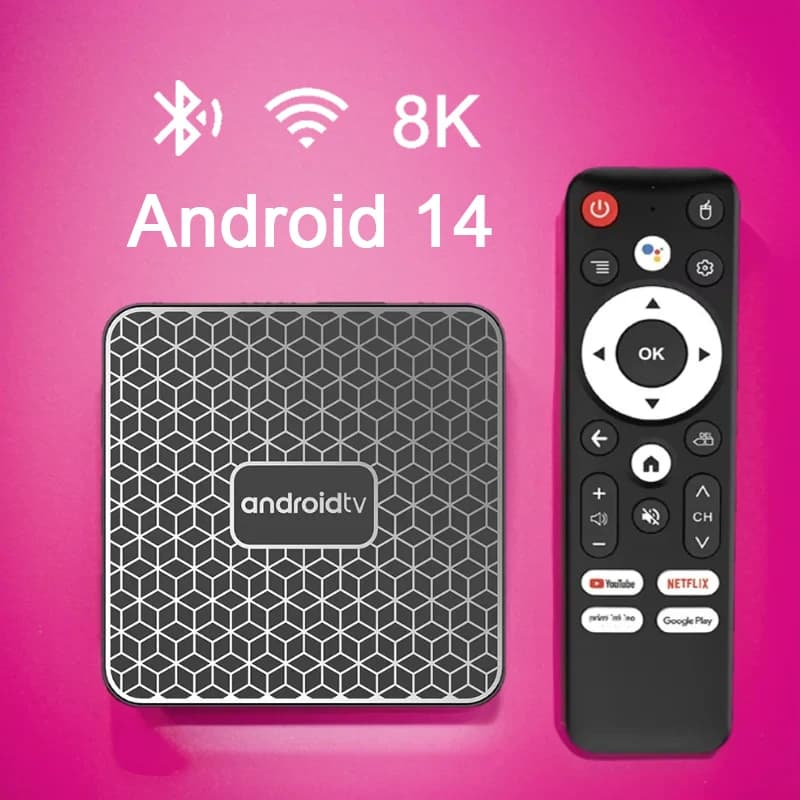 Android 14 TV Box T8S RK3518 Support HD 4K 8K Video 2.4G/5.8G WiFi6 BT5.4 Voice remote control Netflix YouTube Multimedia player Set Top Box