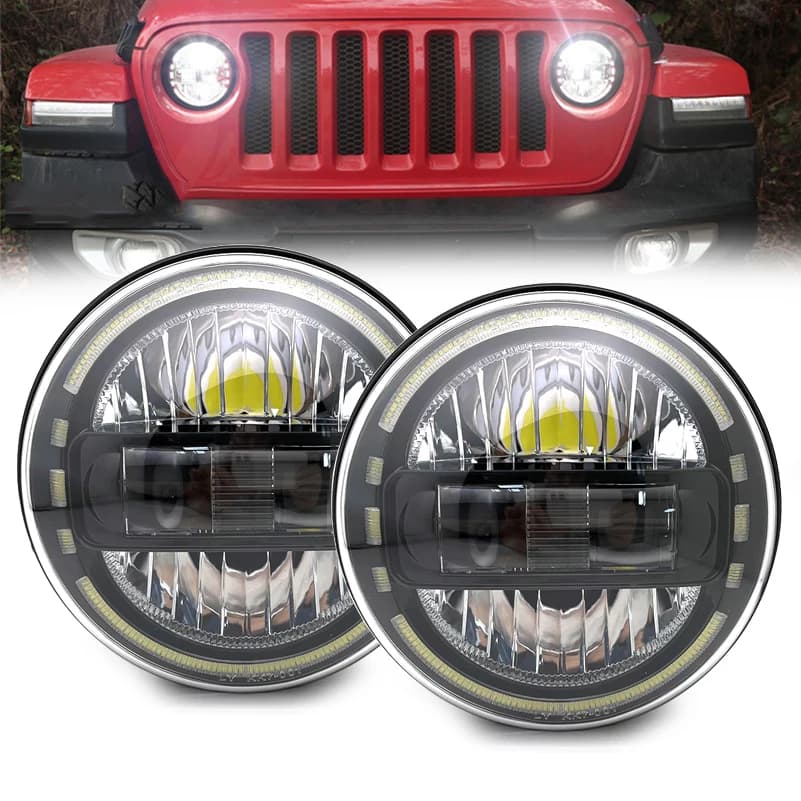 DOT E-mark approvato 7 pollici LED faro rotondo per Jeep Wrangler JK TJ per Hummer H1 H2 per Suzuki Samurai Lada 4x4 urban Niva.