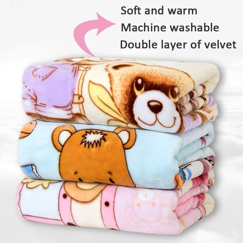 Baby Blanket Autumn Winter Newborn Super Soft Warm Blankets Cartoon Swaddle Kids Bedding Blanket