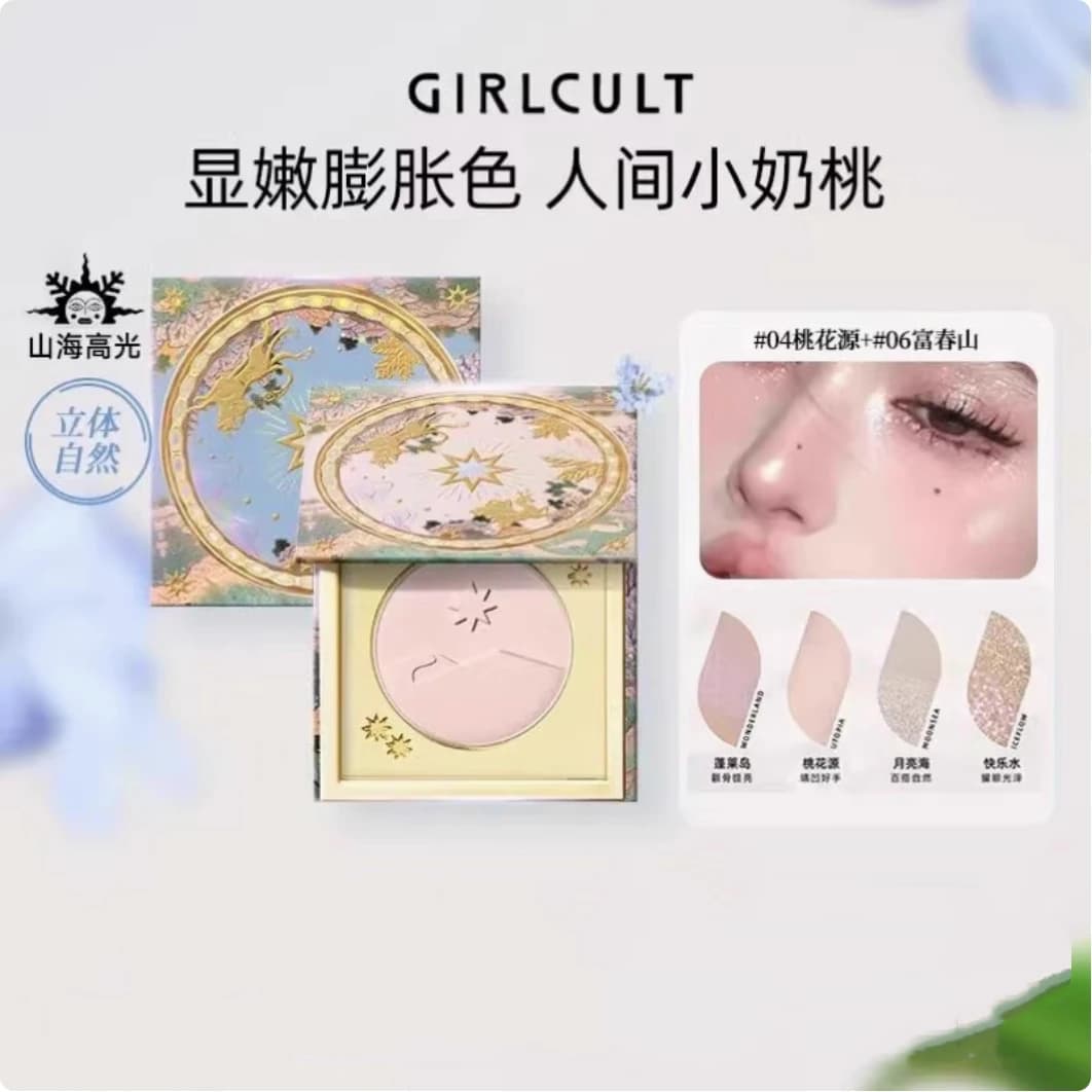 Palette di evidenziatori Girlcult Texture opaca / macchia / luccicante Evidenziazione Riempimento delle rughe del viso Depressioni Cosmetici per il trucco