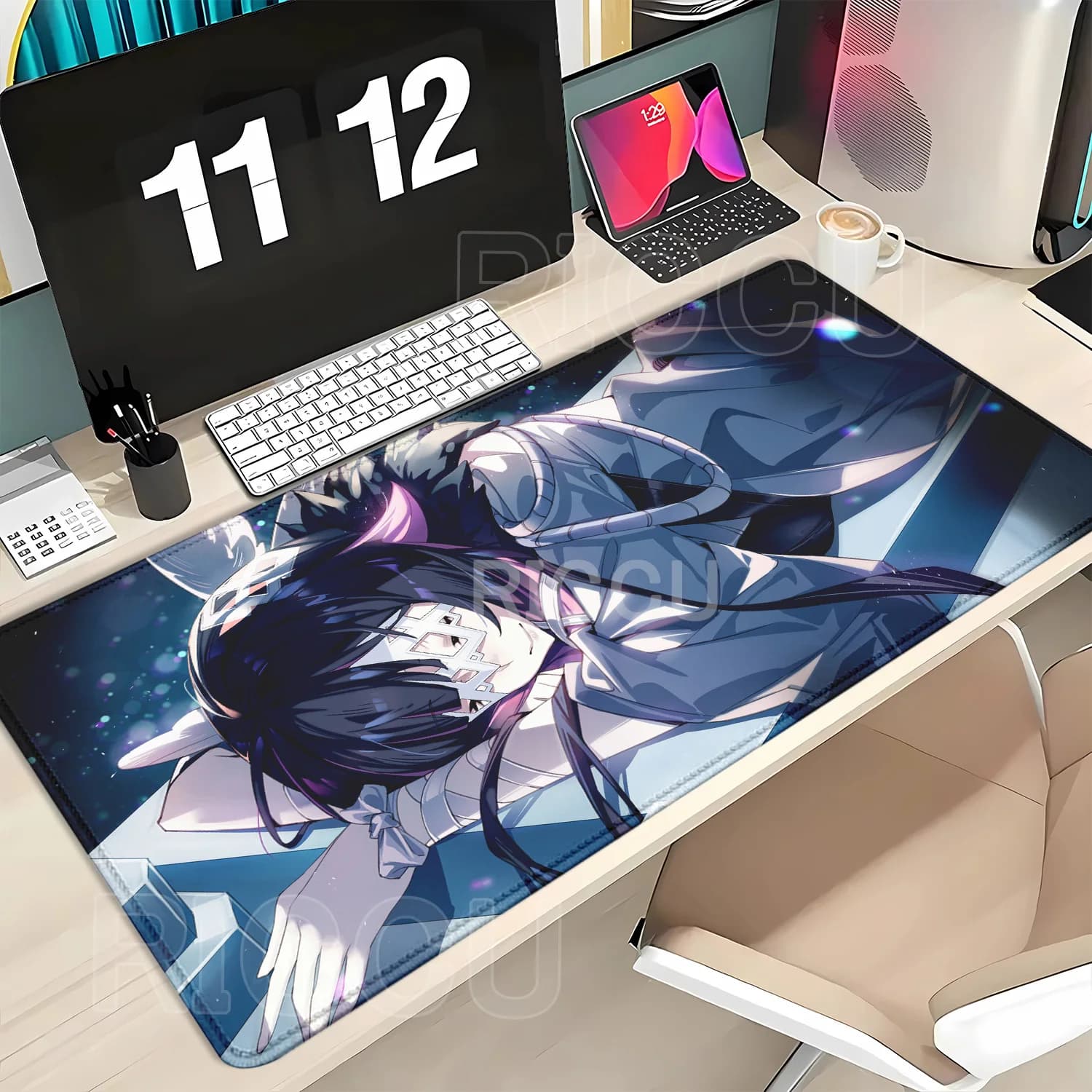 Gaming Genshin Impact Columbina Kawaii Mouse Pad anime overlock Big Mousepad Computer Game Large Rubber XXL HD Printing Desk Mat
