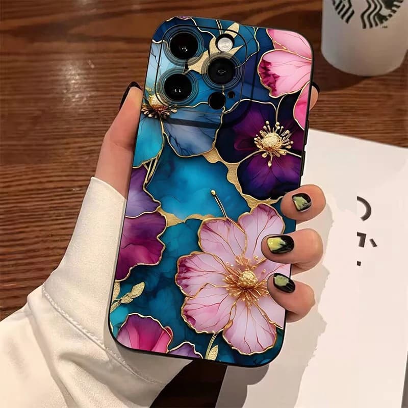 Vintage Floral Pattern Soft TPU Phone Case for Xiaomi 15 13 12 11 Lite 5G 14 14T 13T 12T Poco X7 F6 F5 X6 X5 X3 M6 Pro 4G Cover