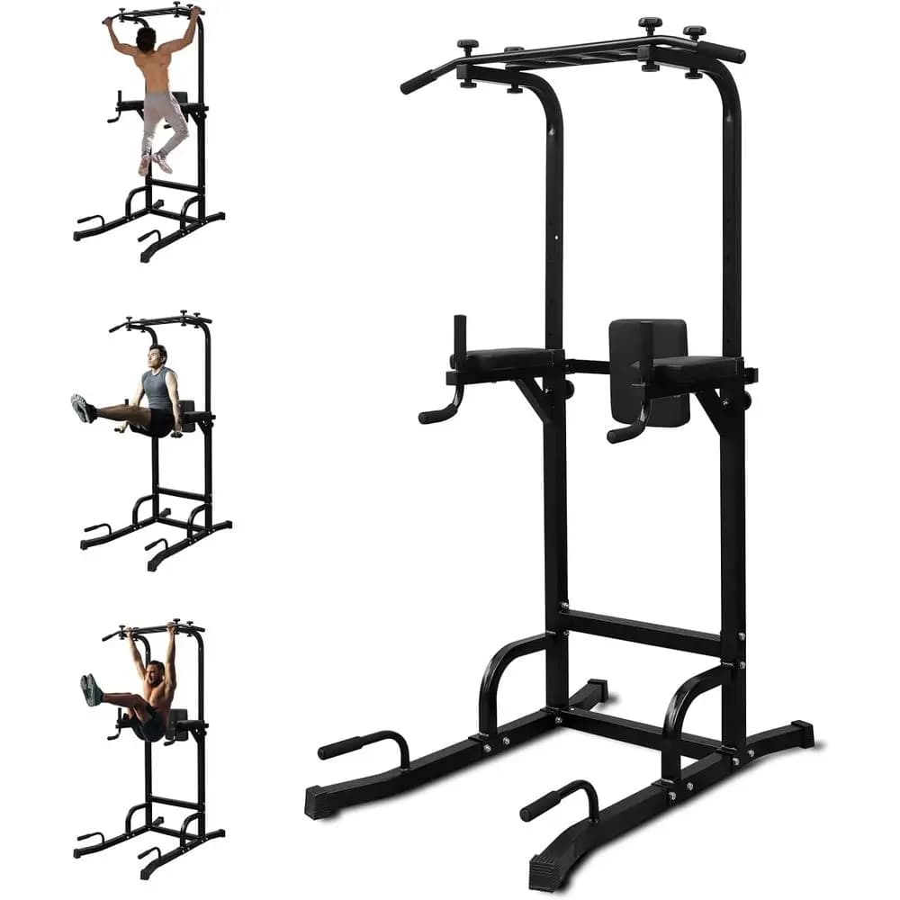 Multifunctional tower for home gym with traction bar, supports up to 200 kg for strength training throughout the body