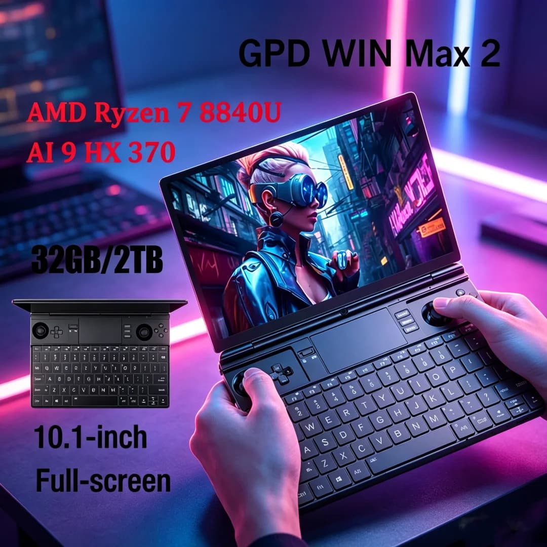 Nuovo GPD WIN Max 2 2026 AMD 8840U AI9 HX370 32GB RAM LPDDR5 1TB/2TB SSD Mini Laptop da Gaming Disponibile