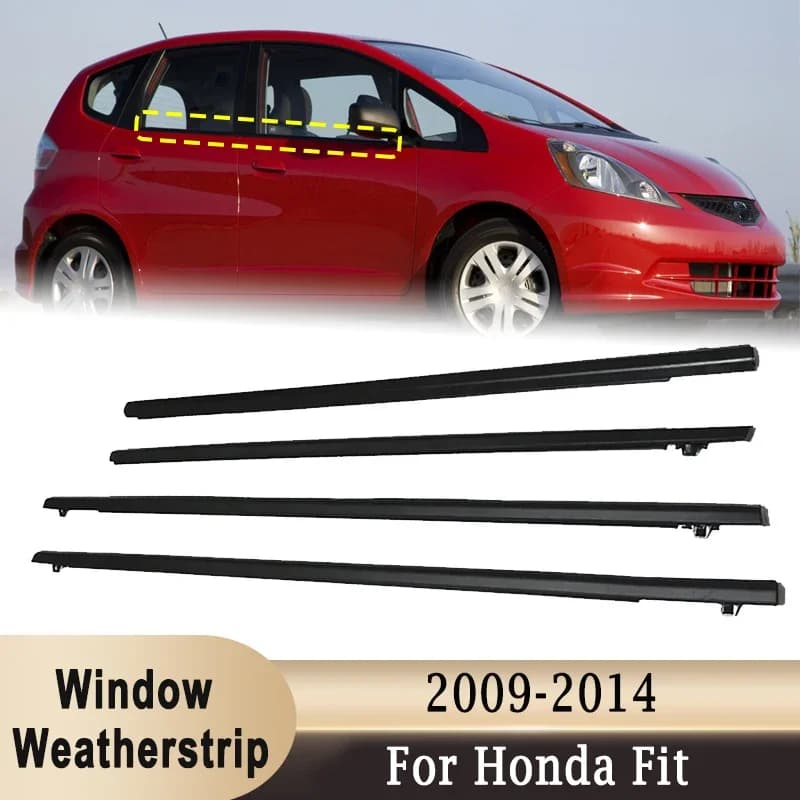 4 pezzi finestra esterna guarnizione per Honda Fit 2009-2014 porte laterali finestre vetro cintura in gomma modanatura protezione sigillante