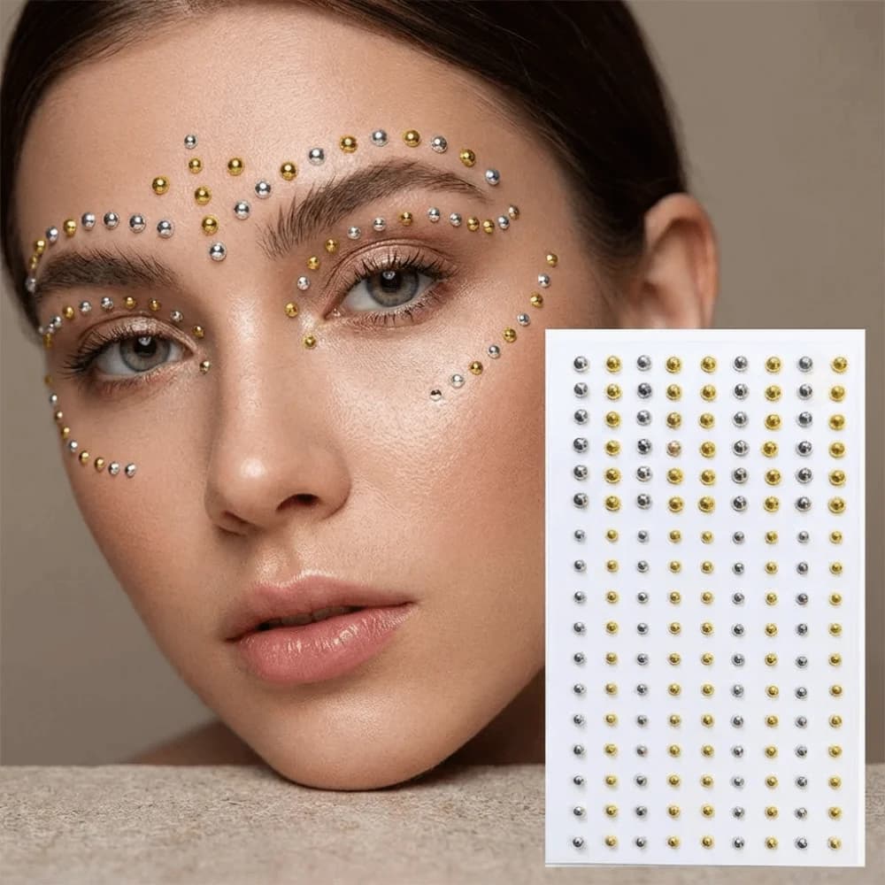 Disposable Lip Eyebrow Ear Stickers Selfadhesive Waterproof Fake Nose Nails Ring Silvery Temporary Fake Reusable Earring Studs
