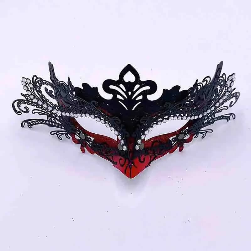 Gold Powder Diamond maschera in maschera in ferro battuto mezza faccia donna Party Dance Festival puntelli di Halloween forniture per spettacoli teatrali