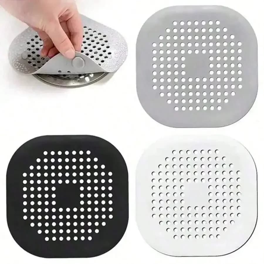 Silicone exhaust cap for kitchen and bathroom, water filter, home accessories, hair collection for shower and sink