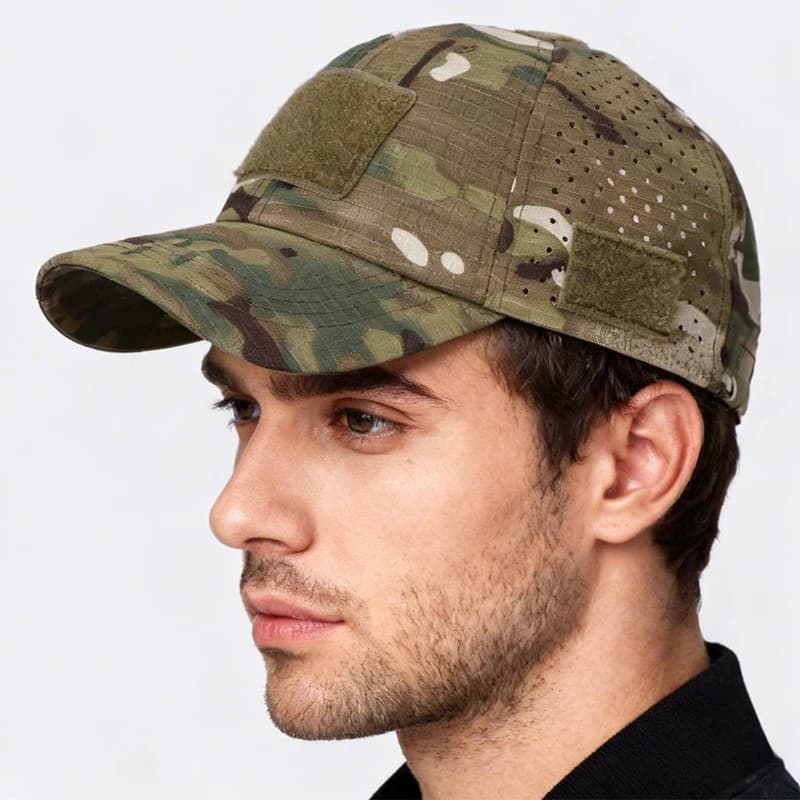 Cappelli da Baseball Mimetici per Uomo e Donna, Traspiranti con Rete, Protezione Solare, Regolabili, per Sport all'Aperto, Arrampicata, Campeggio, Pesca, Cappello Tattico
