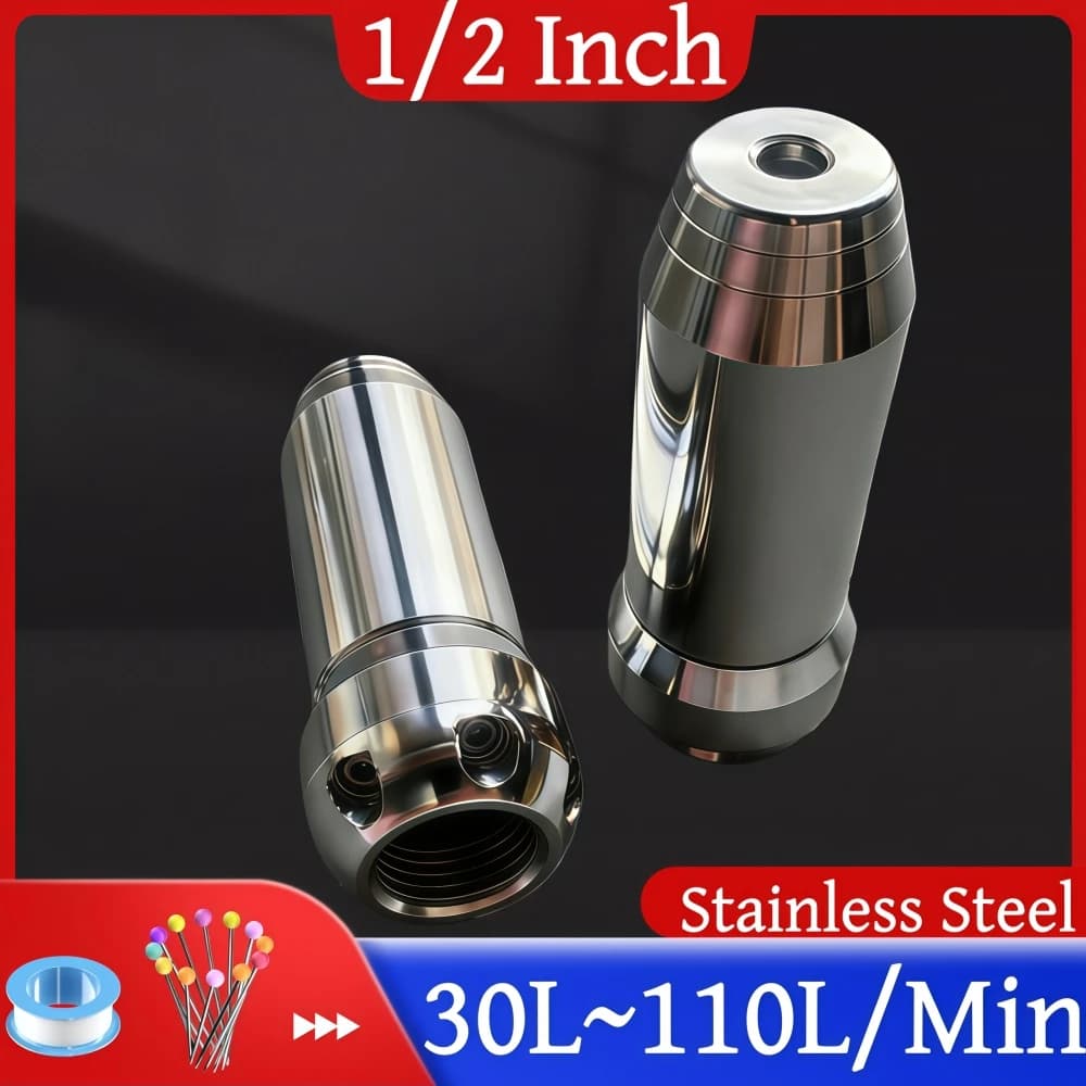 1/2" Inch Pressure Washer Sewer Jetter Nozzle 30L~110L/min Stainless Steel Water Cleaning Nozzle Sewer Pipeline Cleaning Tools