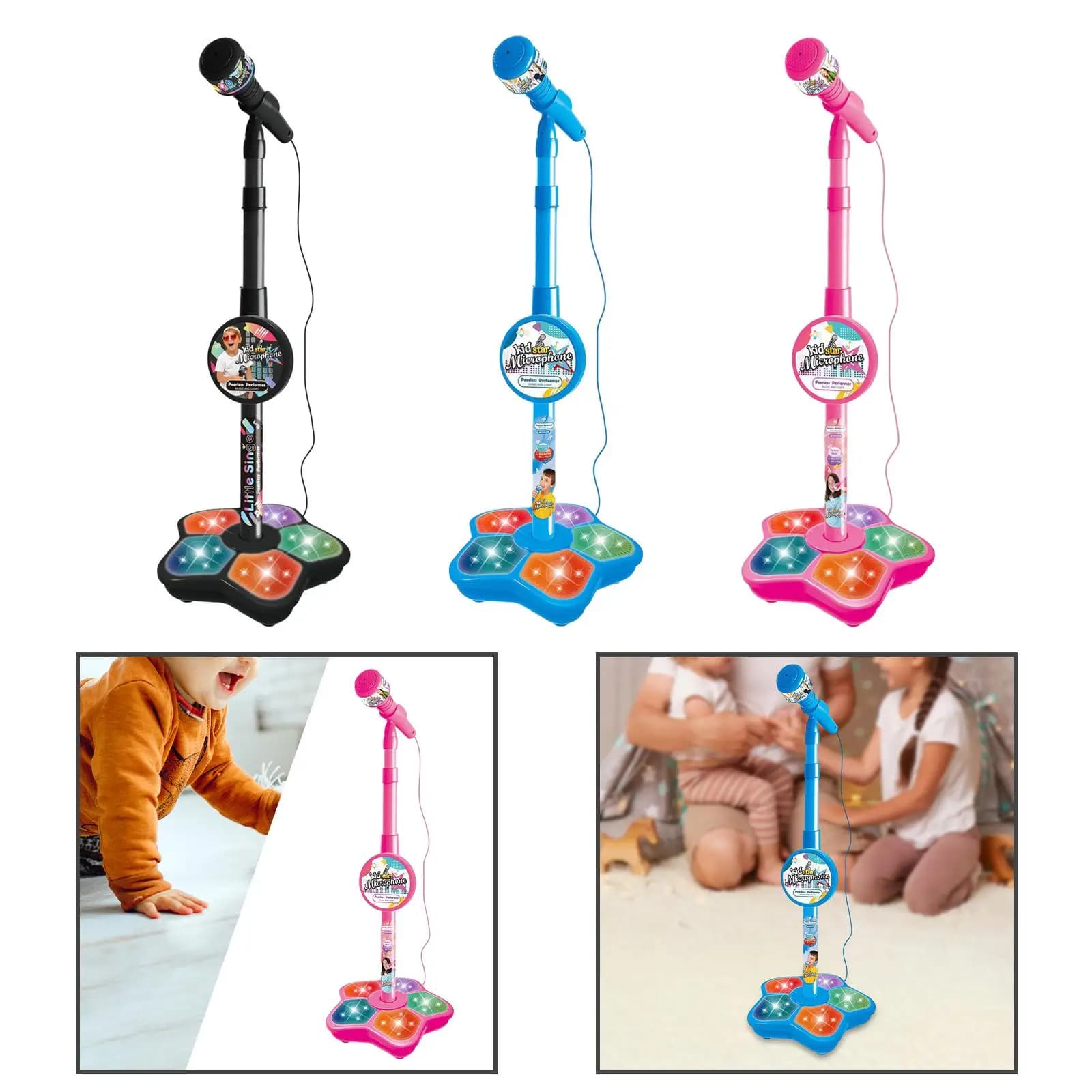 Macchina per karaoke Giocattoli musicali Microfono e supporto per bambini dai 3 anni in su