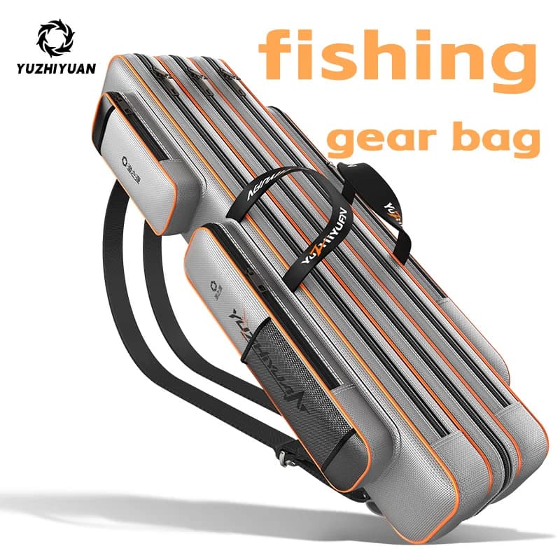 Fishing equipment bag: shock-resistant and wear-resistant, large capacity with multi-layered space for fishing rods and equipment