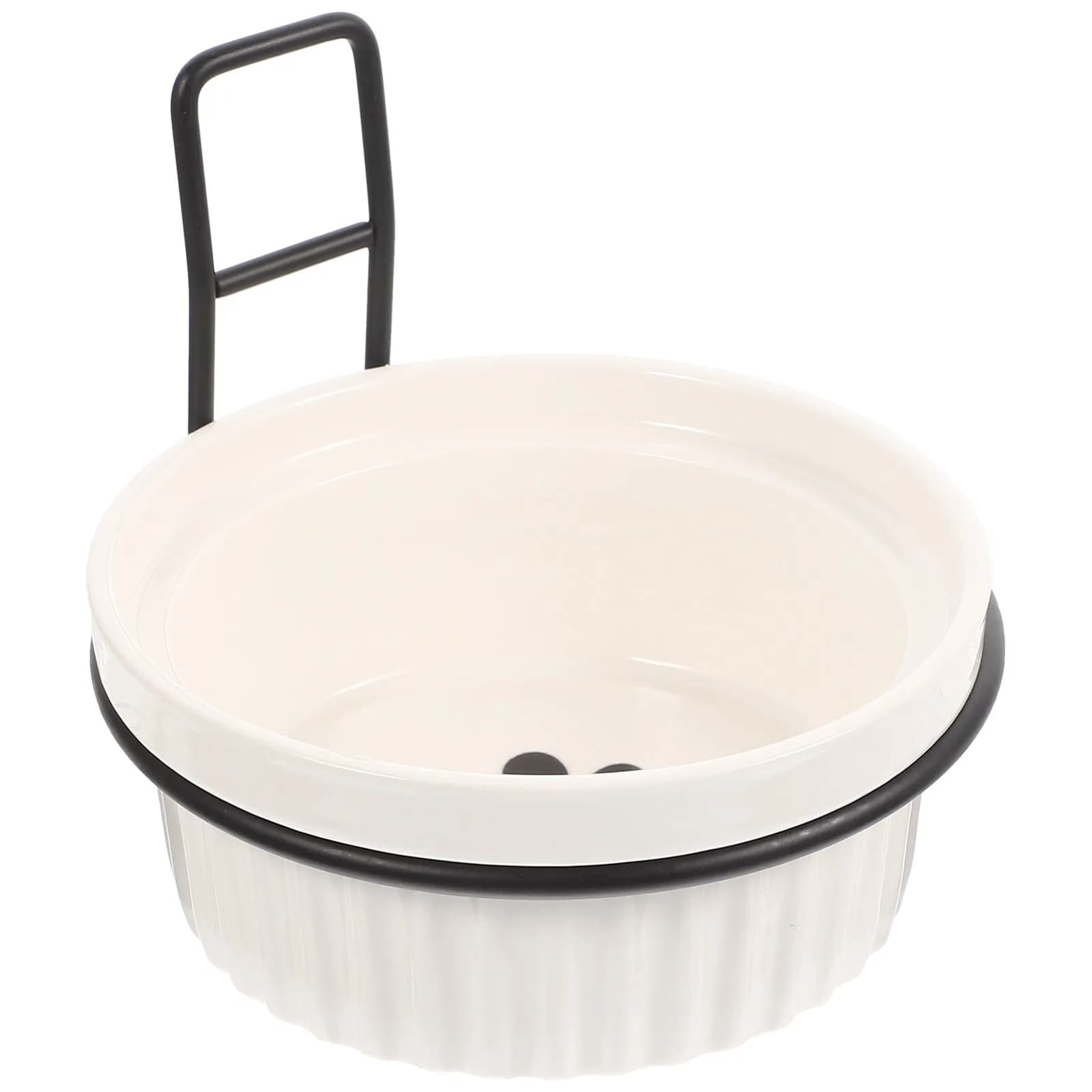 Set di 1 Ciotola in Ceramica da Appendere per Alimentazione Animali Domestici, per Gatti, Cani, Conigli, Criceti, Montaggio a Parete, Altezza Regolabile, Ciotola per Cibo e Acqua Rimovibile, Facile da Usare