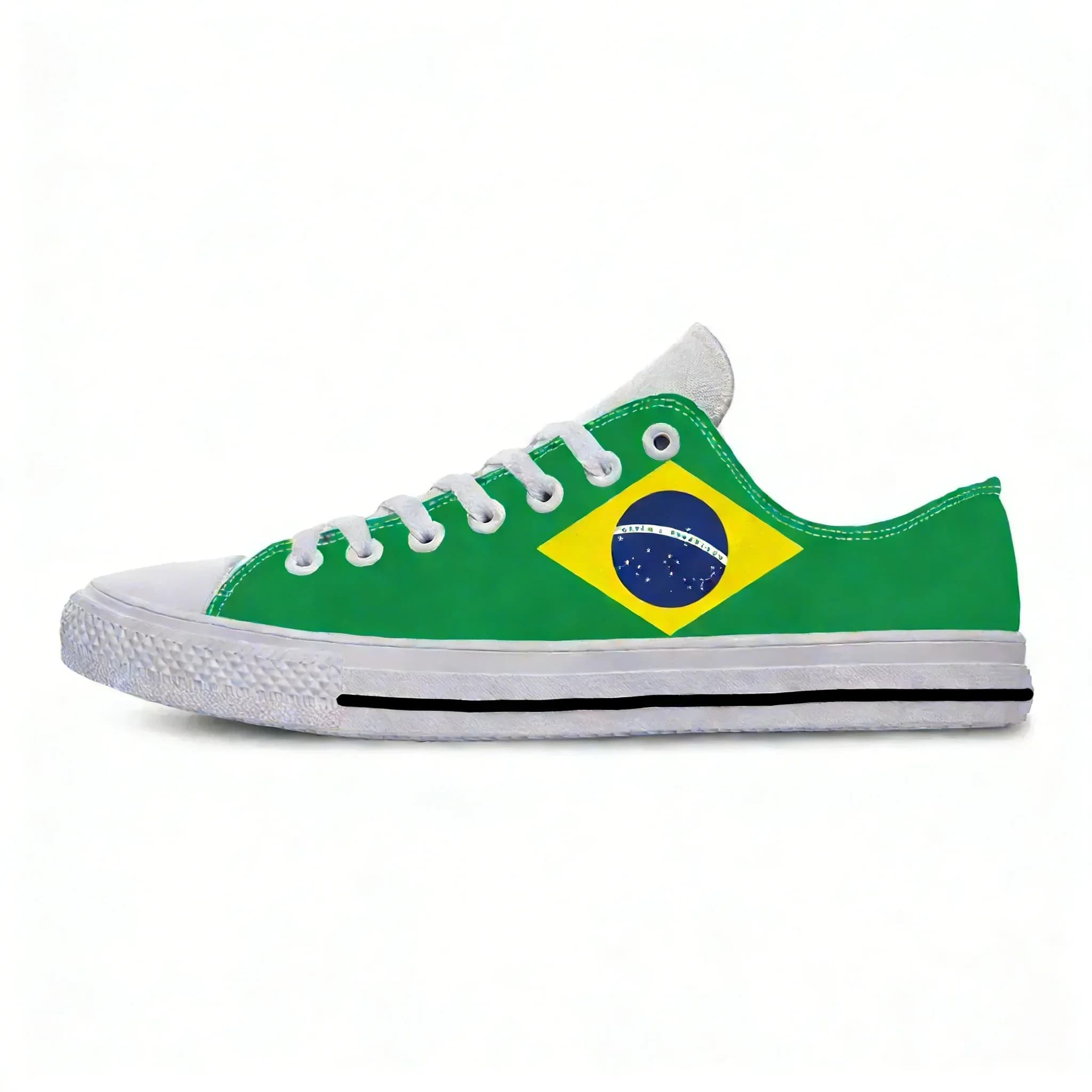 Sneakers basse con bandiera del Brasile, scarpe casual da uomo, donna, adolescente, scarpe da corsa in tela, scarpe leggere e traspiranti con stampa 3D