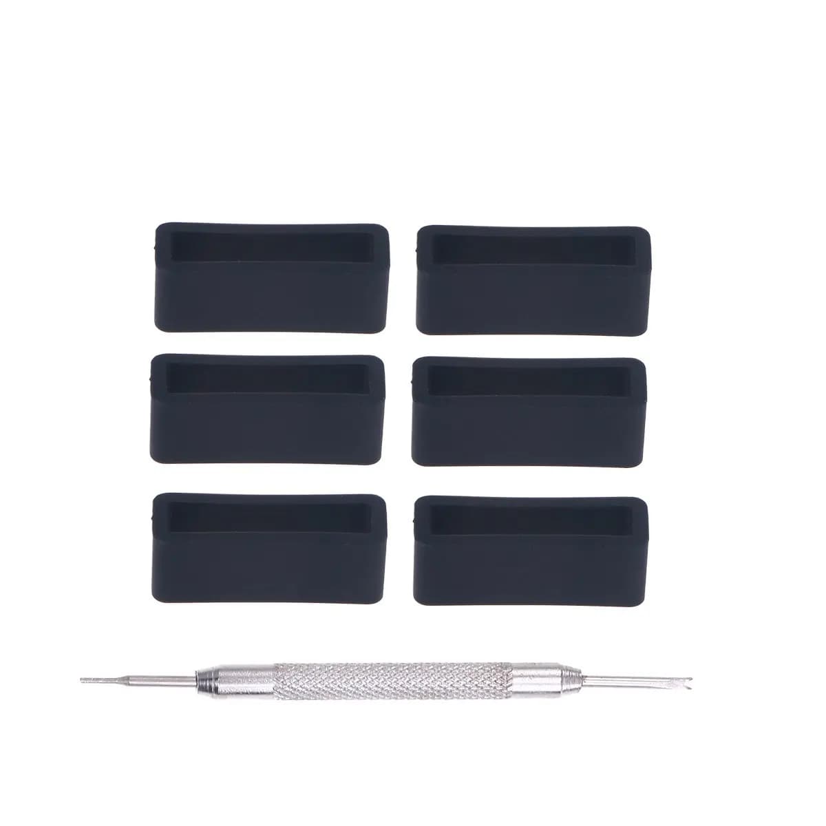 6 pieces of silicone fixing rings for 22 mm watch straps, smartwatch replacements, wear-resistant and flexible