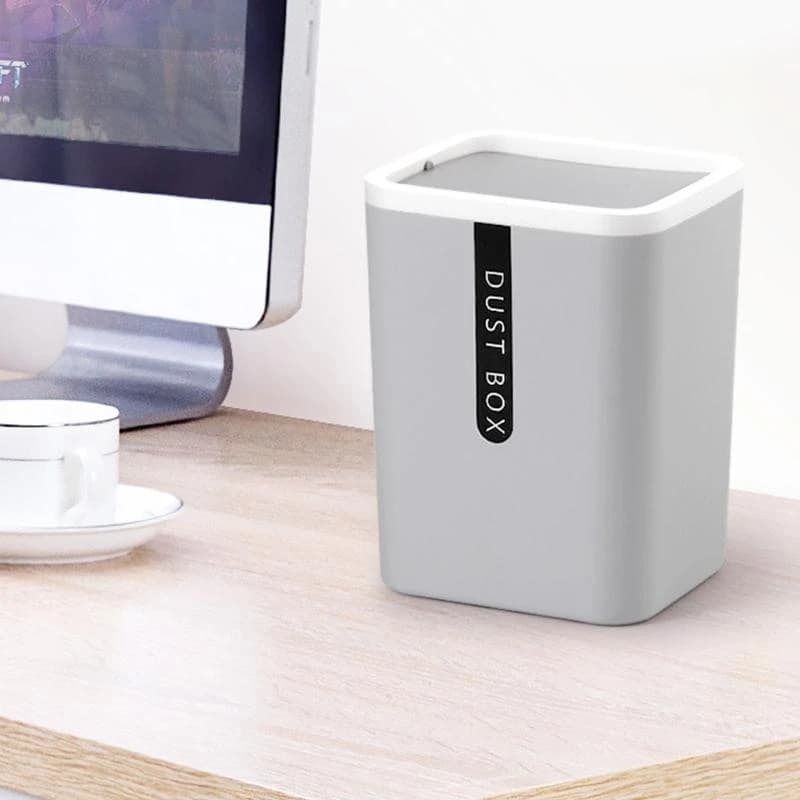 L43A Countertop Garbage Basket Trashbox Tabletop Plastic Small Waste Bin with Lid