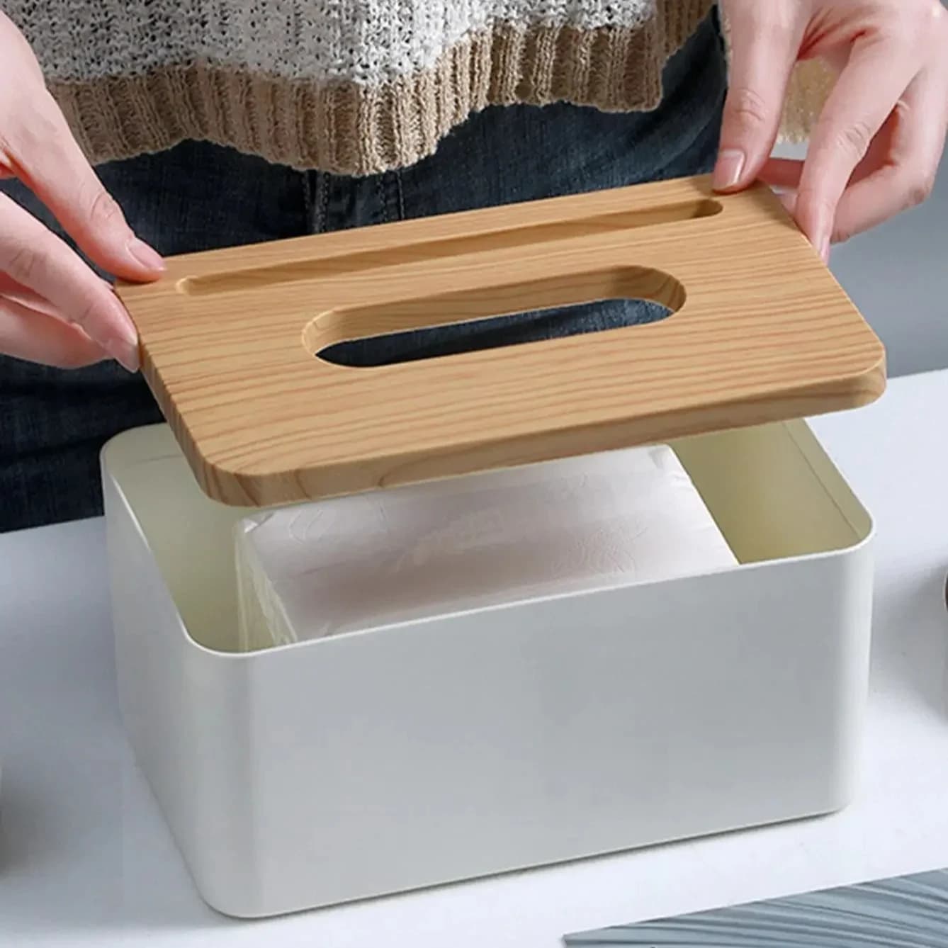 1pc-Creative spring support box for kitchen organizer handkerchief loaded with automatic car lift