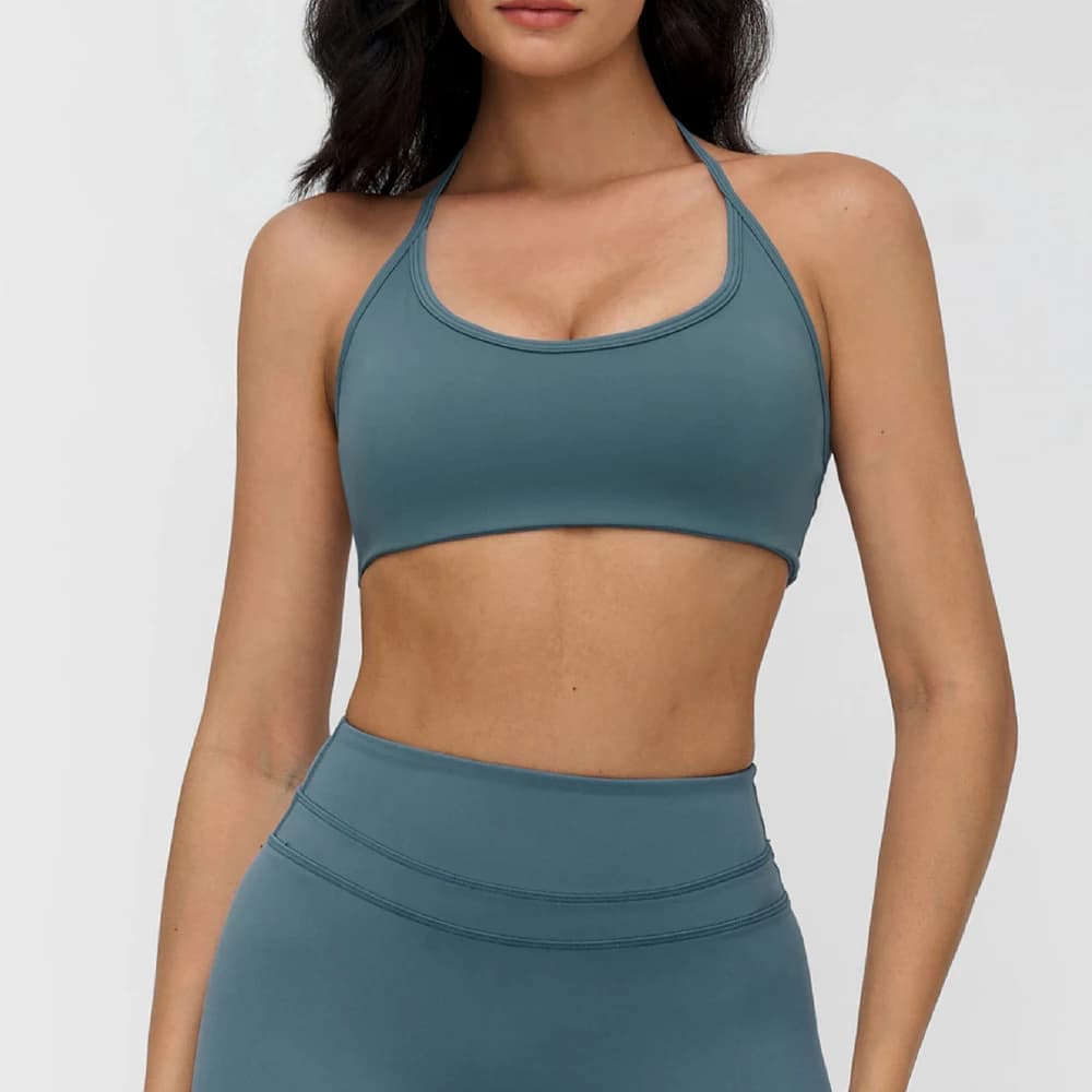 Reggiseno sportivo da donna sexy da palestra Reggiseno sportivo da corsa con collo appeso Reggiseno da yoga Intimo sportivo traspirante Donna Fitness Push Up Top da allenamento Donna