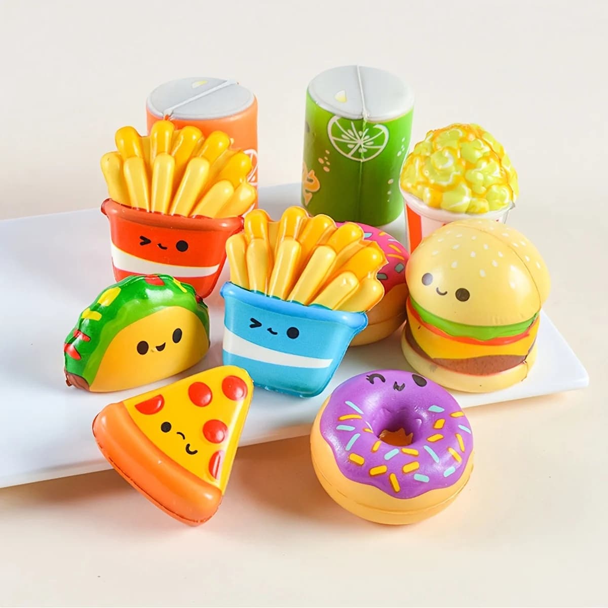 Mini Slow Rising Food & Fries Squishy Squeeze Toys Random Styles Soft Cute Stress Relief Sensory Fidget Toys for Kids Adults