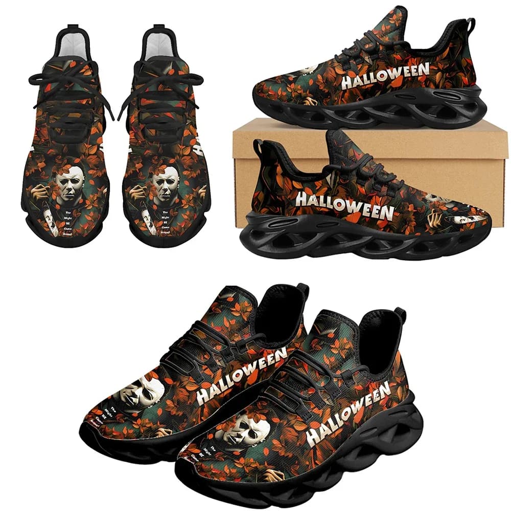 Scarpe di Halloween con Stampa del Personaggio di Michael Myers, Sneakers Unisex per Passeggio e Corsa, Zapatillas