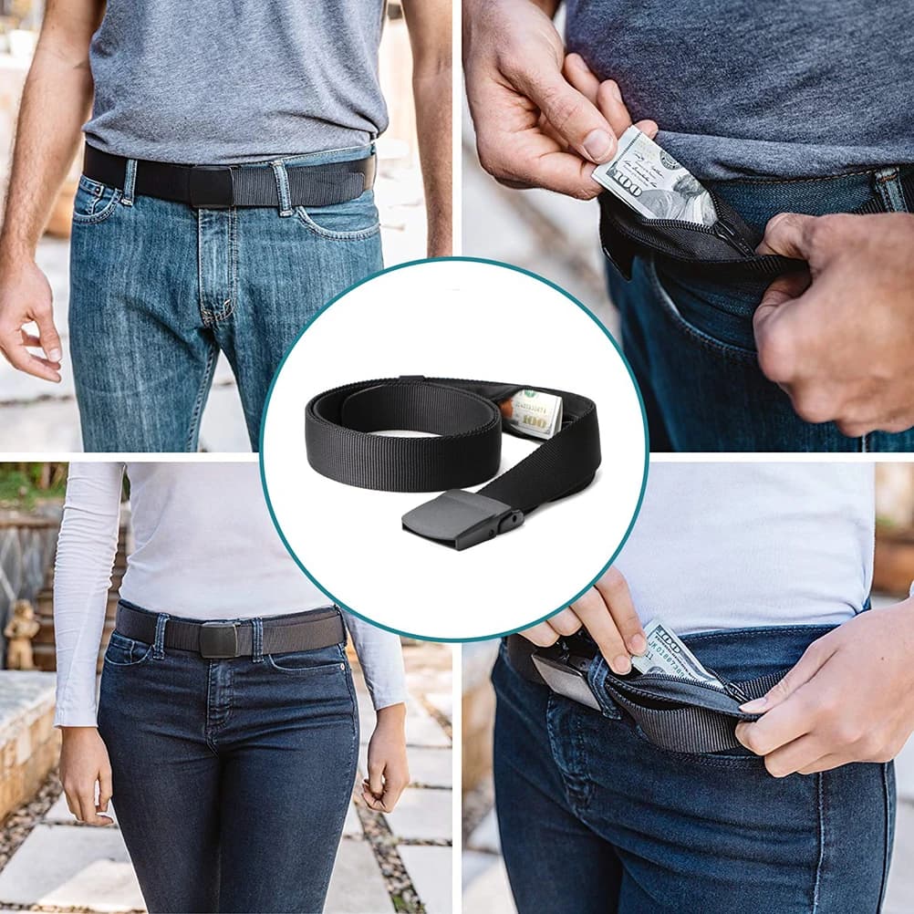 Cintura per soldi di sicurezza da viaggio Tasca per soldi nascosta Cashsafe Cintura per portafoglio antifurto Borsa per cintura per soldi nascosti Marsupi antifurto