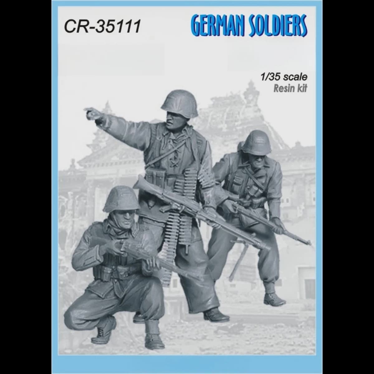 Modello di soldato in resina 1/35 GK - Soldato tedesco (3 figure) - kit fai da te non assemblato e non verniciato 1140R
