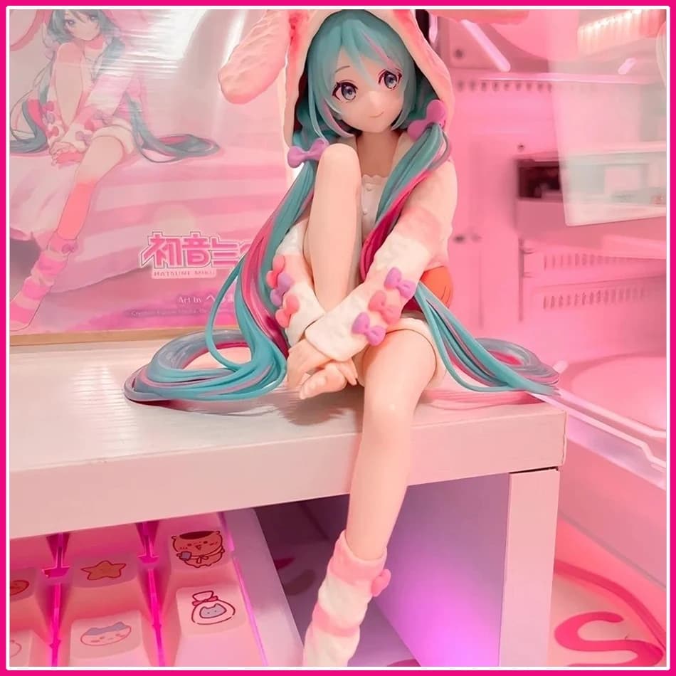 15 CM Carino Anime Ragazza Figura Ornamenti Noodle Stopper Figura Orecchio di Coniglio Pigiama Modello Giocattoli Bambola Aciton Figura Collezione Regalo PVC