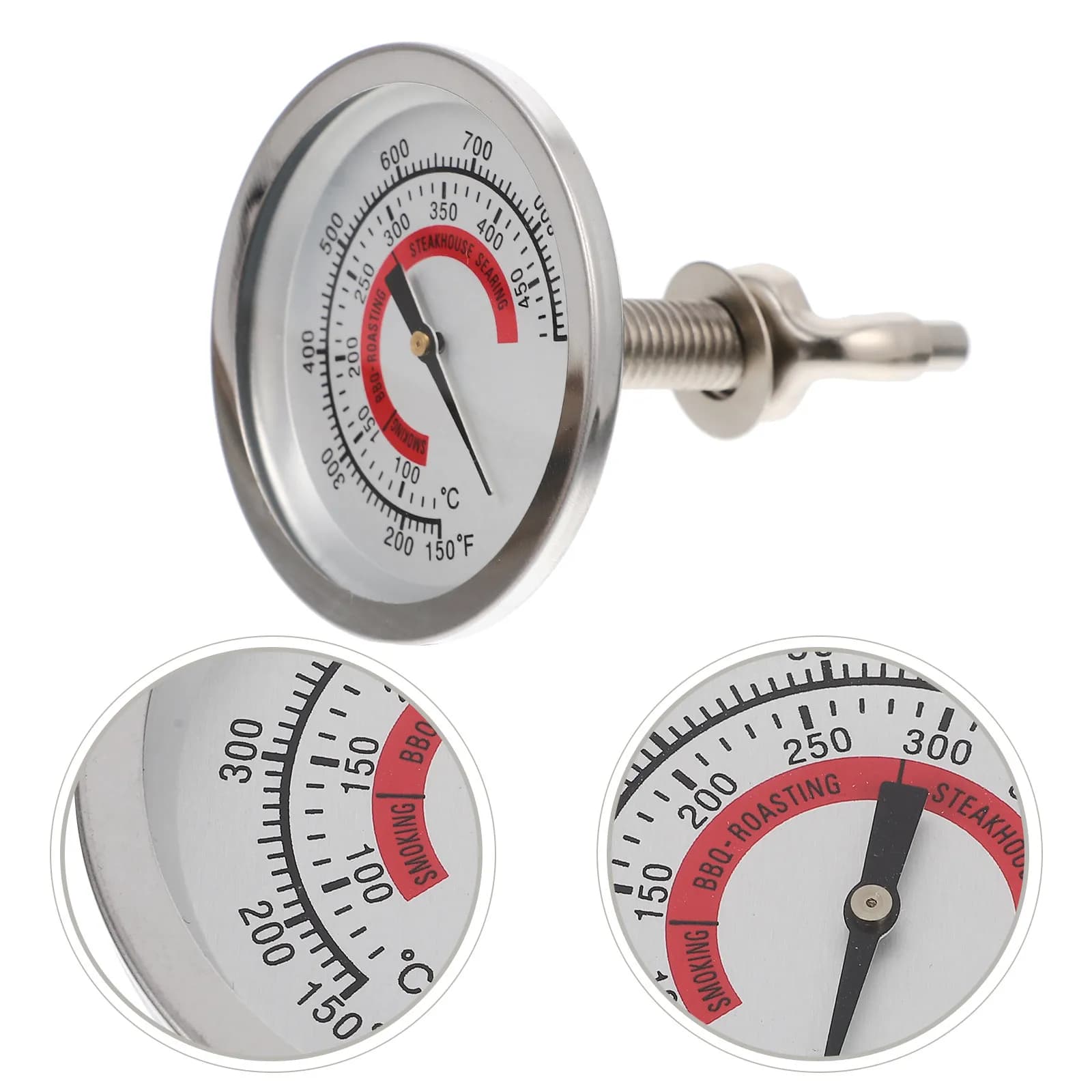 Termometro per Forno in Lega, Misuratore di Temperatura per Barbecue, Resistente al Calore, Quadrante Grande Facile da Leggere, per Cucina e Alimenti