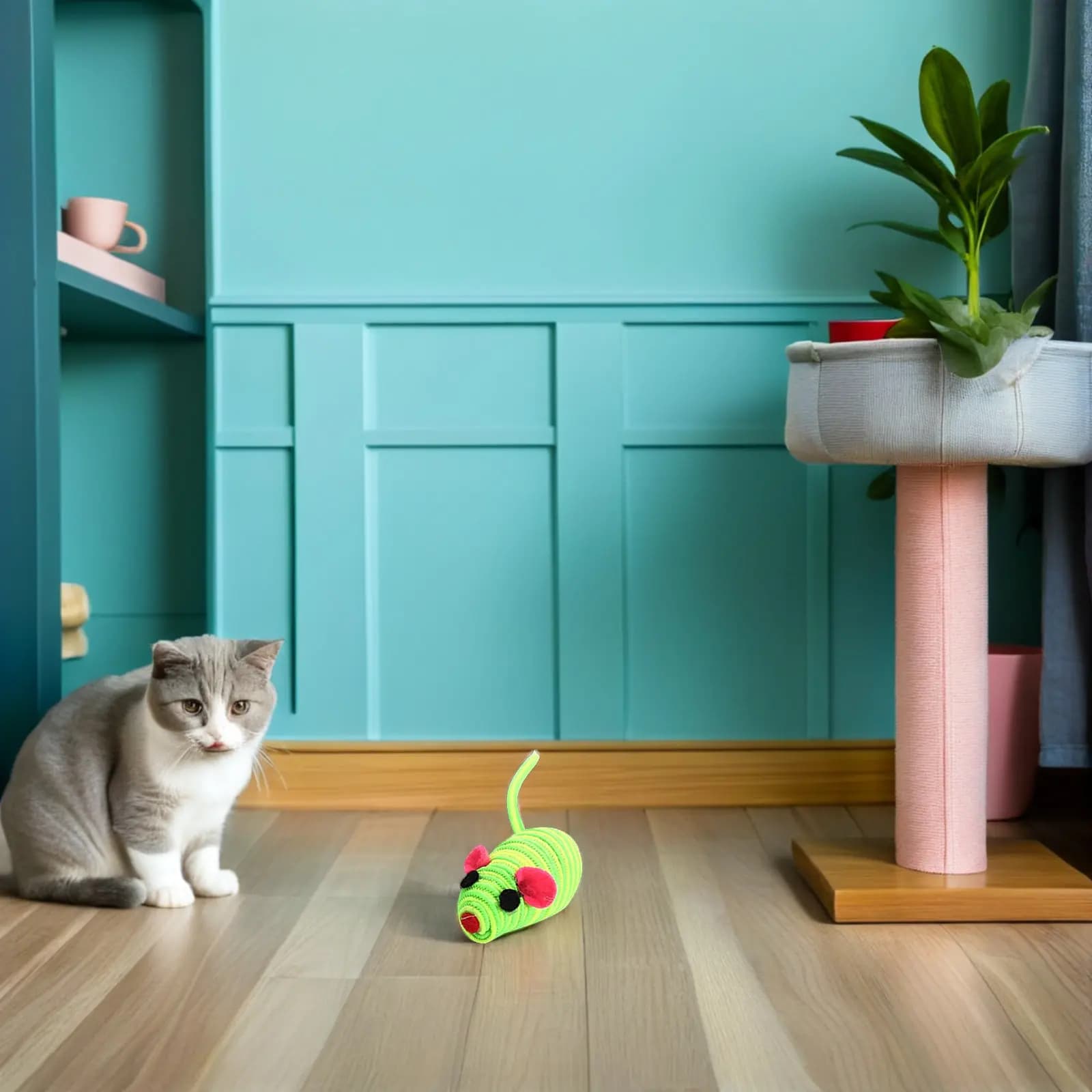 Set di 6 Corde Elastiche per Giocattoli per Gatti, Decorazione Accattivante per Interni ed Esterni, Portico, Soggiorno, Ufficio, Albero, Porta d'Ingresso