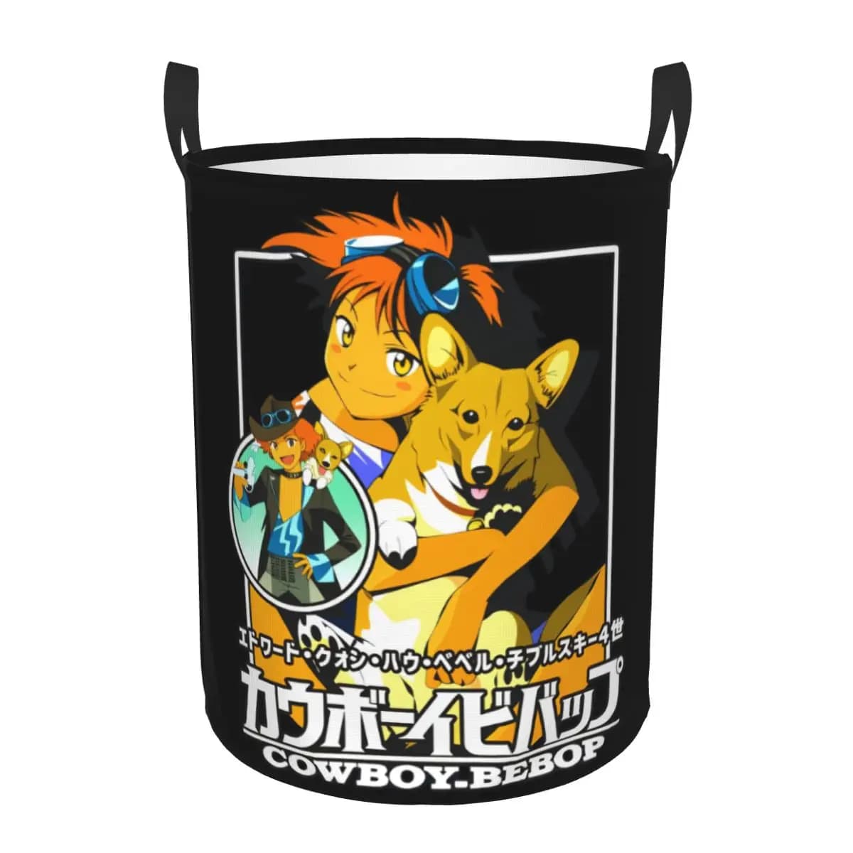 Cesto per la biancheria pieghevole Cowboy Bebop Anime, contenitore per vestiti a tema manga e cartoni animati, borsa portaoggetti per la casa