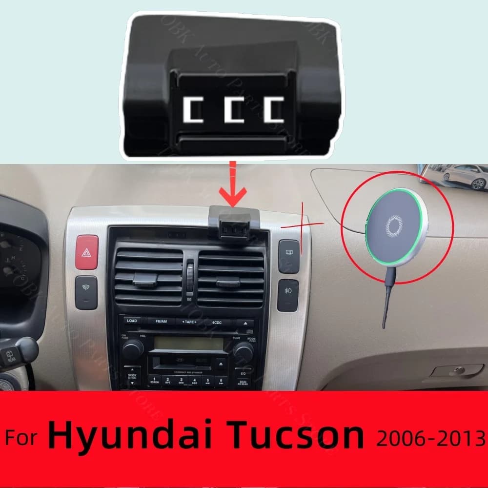 Supporto magnetico per telefono per Hyundai Tucson JM LM 2006-2013 Ricarica wireless Speciale staffa fissa Base MagSafe Accessori di montaggio