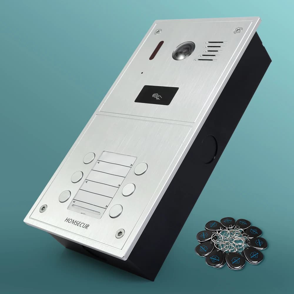(Not Standalone) HOMSECUR 84223-CR-6 Doorbell Camera RFID Access For HDK 6 Families Video Door Phone Intercom