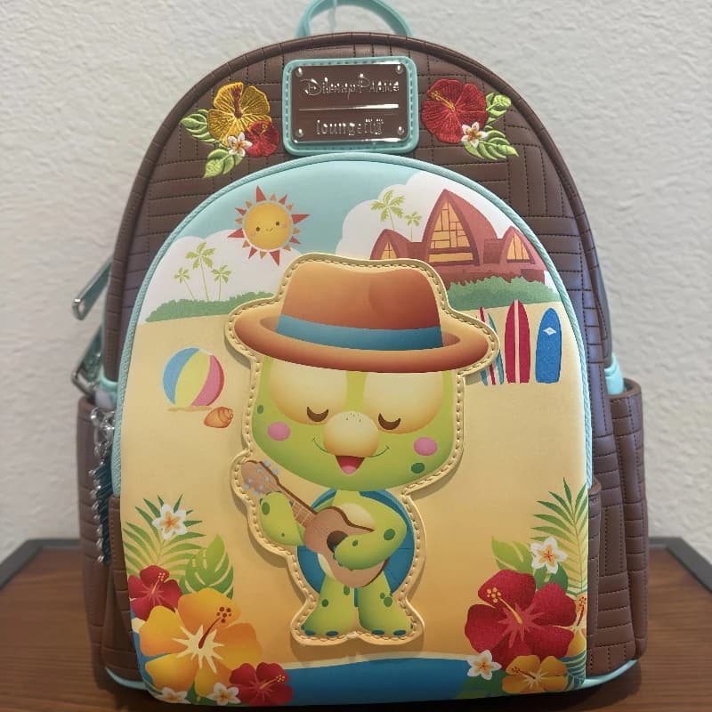 New Backpack Loungefly Disney Park Olu Mel Turtle, Cartoonian Design, Fashion Unisex Bag, Travel Bag, Birthday Gift