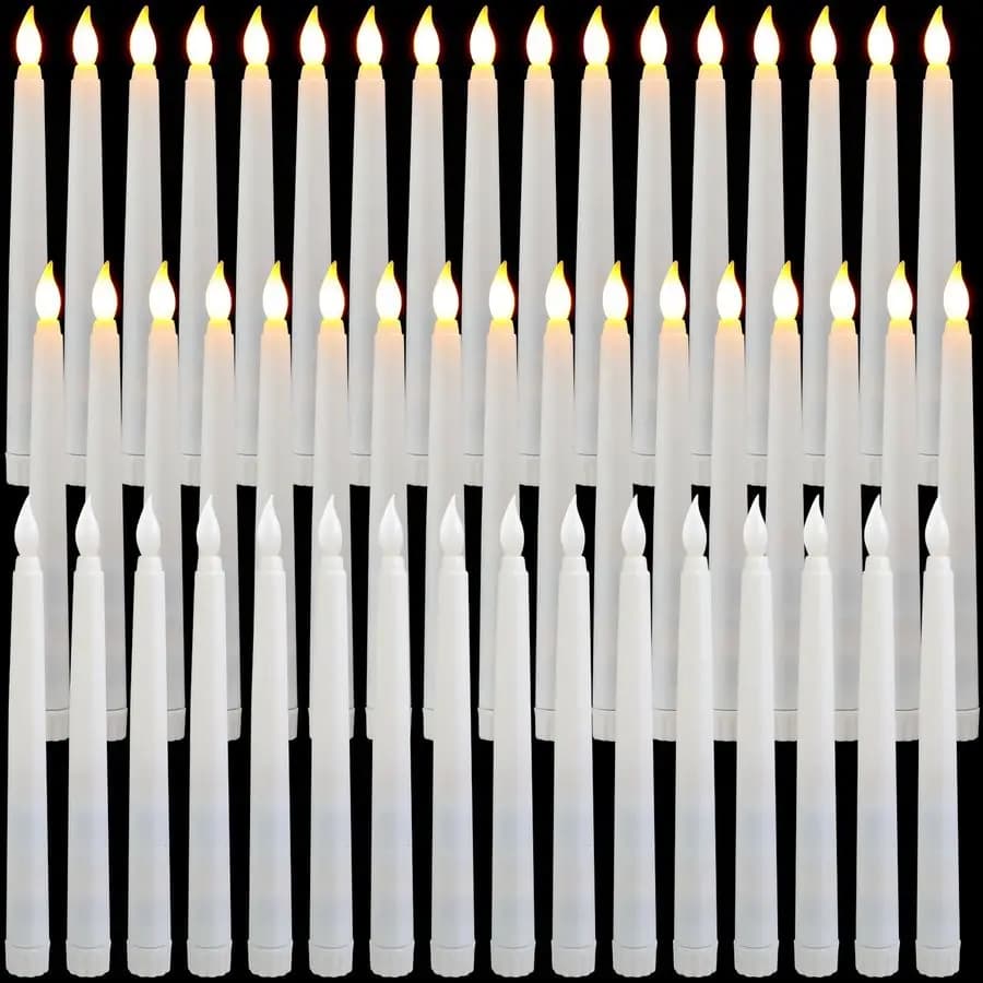 50 Pieces LED Candles Without Flame by 8.5 Inches, Tremolating Battery Candles for Weddings, Churches, Valentine's Day